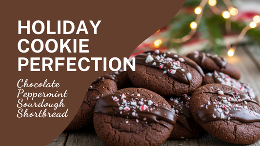 Chocolate Peppermint Sourdough Shortbread Cookies