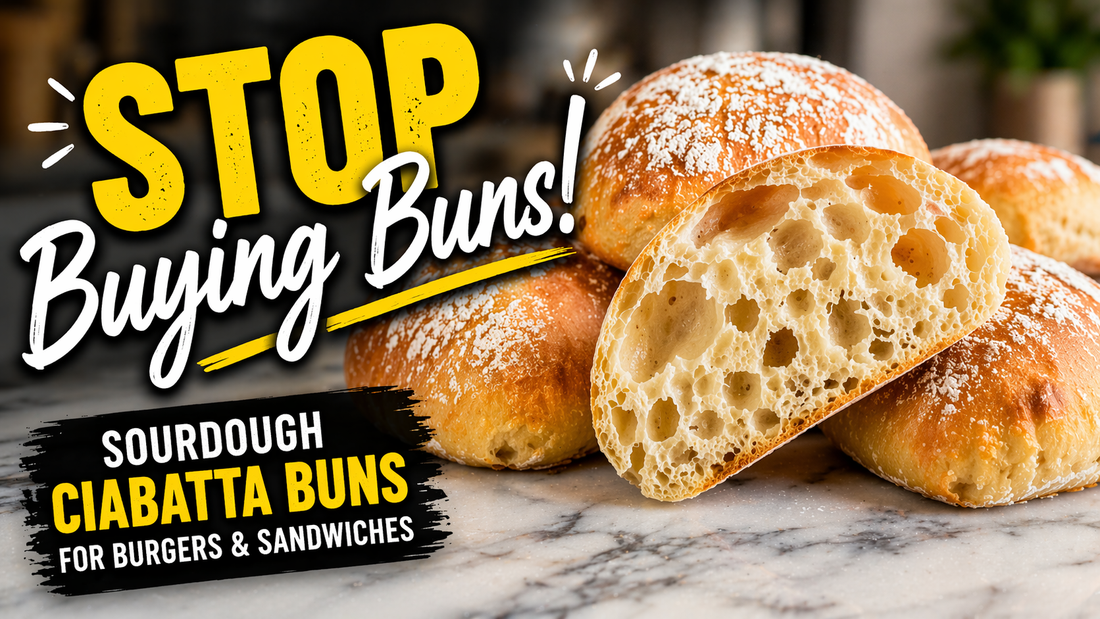 Sourdough Ciabatta Buns (Perfect for Burgers & Sandwiches)
