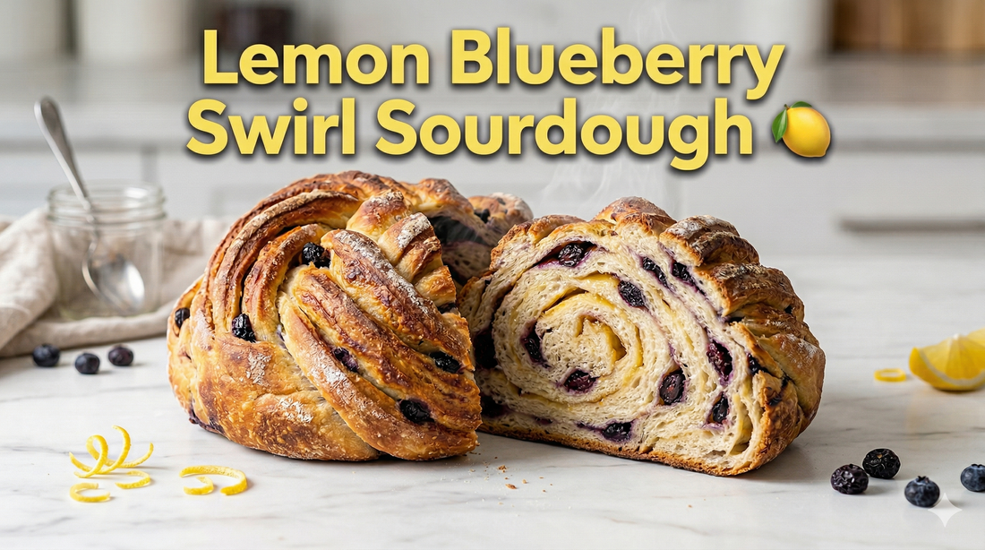 Lemon Blueberry Swirl Sourdough (With a Buttery Lemon Sugar Filling)