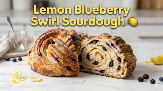 Lemon Blueberry Swirl Sourdough (With a Buttery Lemon Sugar Filling)