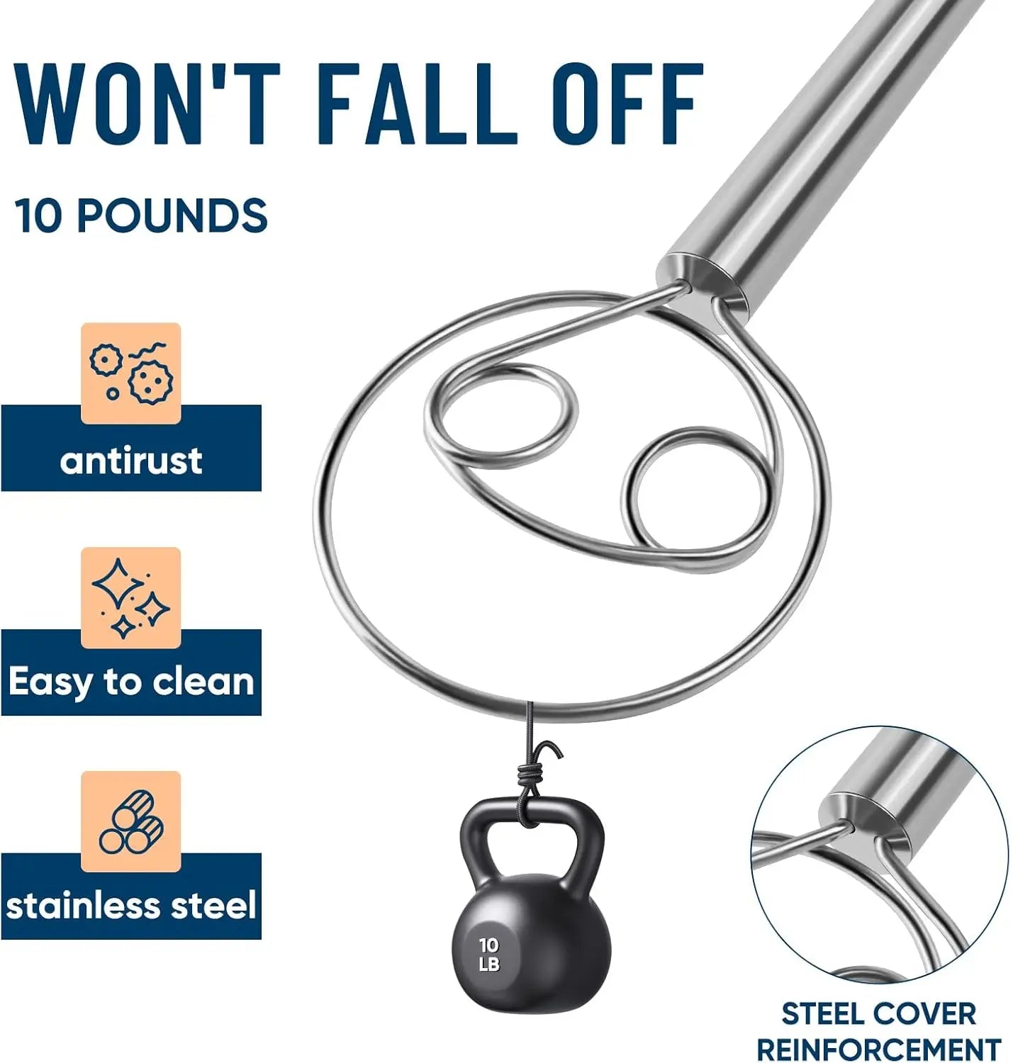 Stainless Steel Danish Dough Whisk Dishwasher Safe Dutch Bread Dough Mixer Hand Tool for Sourdough Pizza Pastry Cake Batter Tool