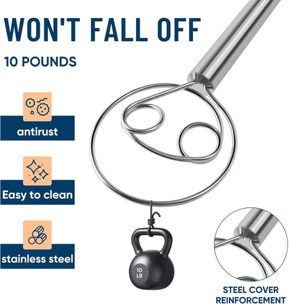 Stainless Steel Danish Dough Whisk Dishwasher Safe Dutch Bread Dough Mixer Hand Tool for Sourdough Pizza Pastry Cake Batter Tool