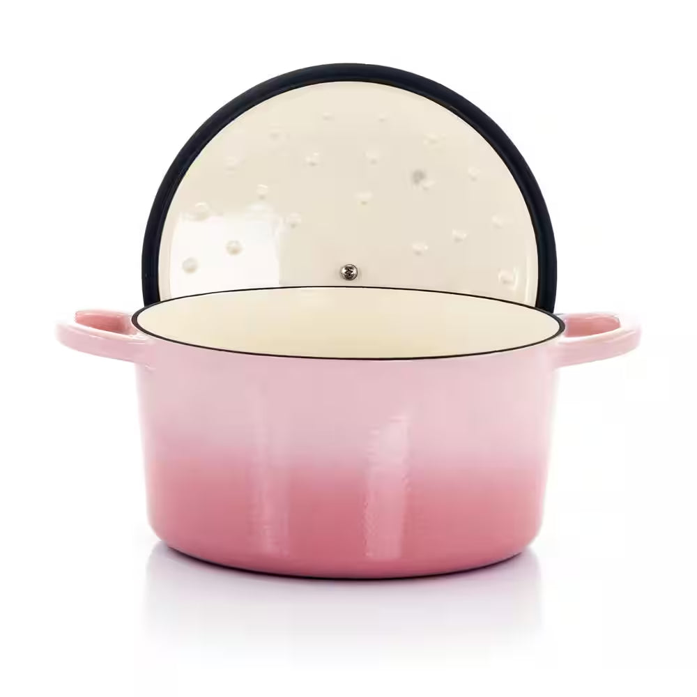 Artisan 5 Qt. 2-Piece Enameled Cast Iron Dutch Oven in Blush Pink