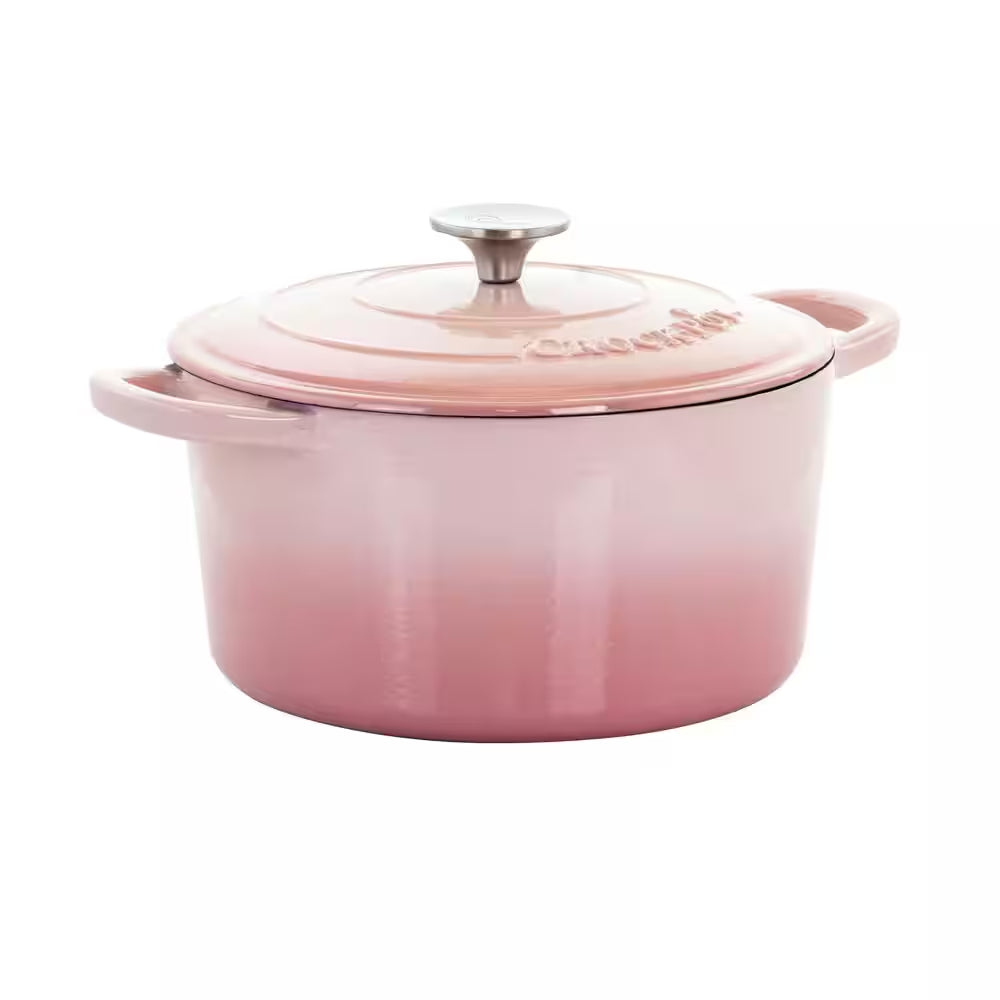 Artisan 5 Qt. 2-Piece Enameled Cast Iron Dutch Oven in Blush Pink