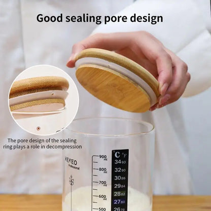 Sourdough Jar Yogurt Fermentation Kit for Beginners Multifunctional Sourdough Starter Jar Kit Home Bread Baking Supplies