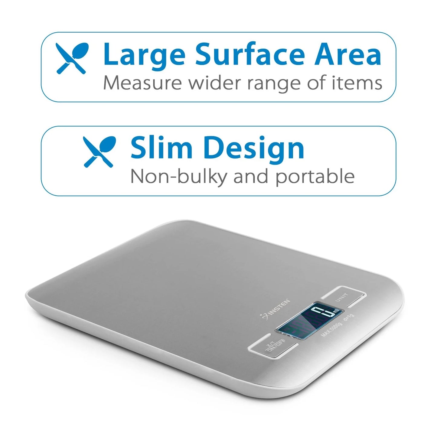 Digital Kitchen Scale , 1-5000G, Silver