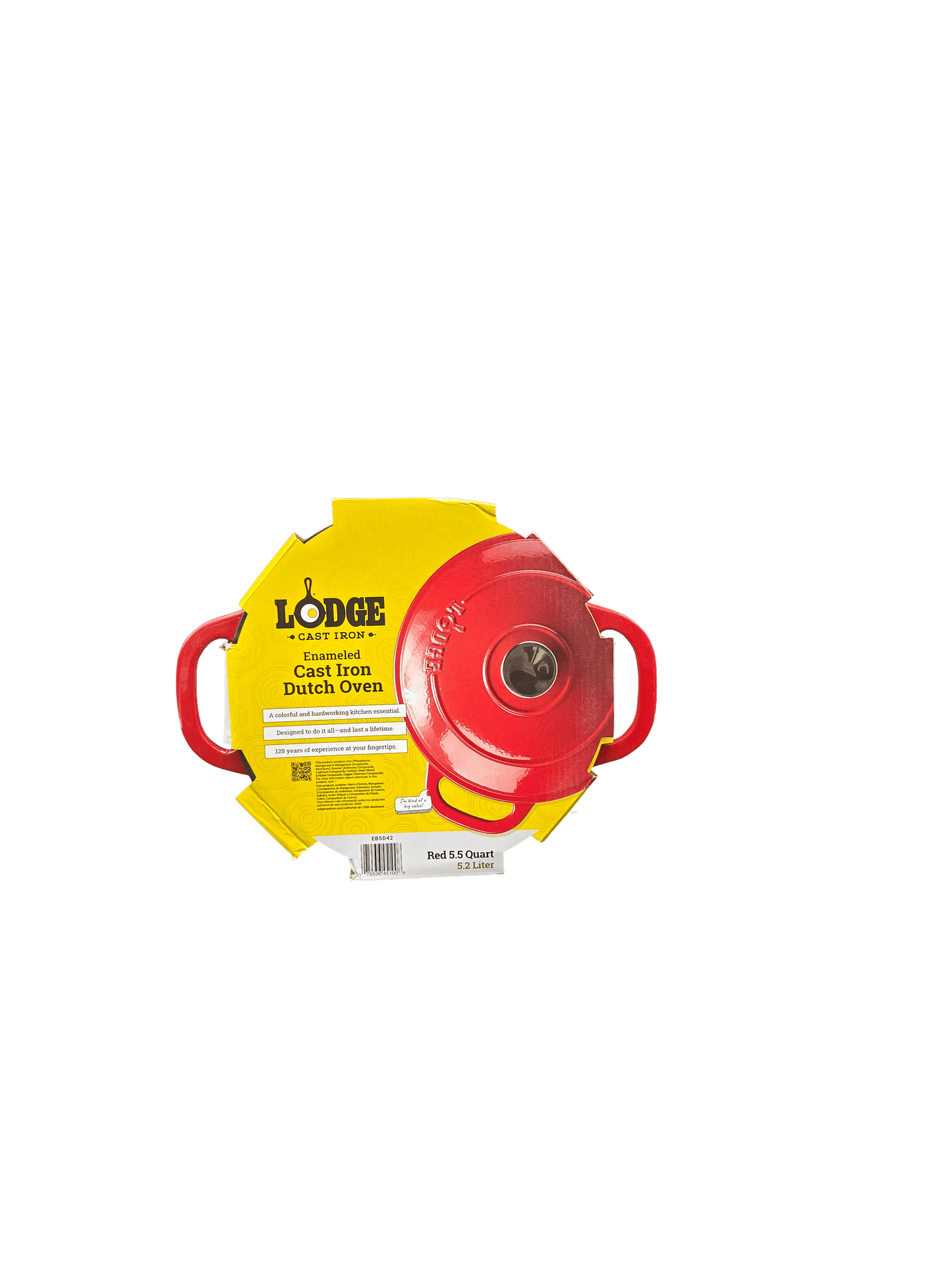 Cast Iron 5.5Qt Red Enameled Dutch Oven