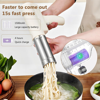 Revolutionize Your Cooking with the Handheld Electric Pasta Maker Gun - 5-in-1 Cordless Kitchen Companion for Fresh Homemade Spaghetti and More!