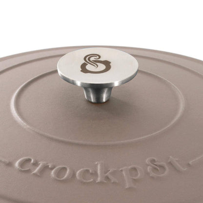 Artisan 5 Qt. round Enameled Cast Iron Dutch Oven in Matte Dusty Pink with Lid