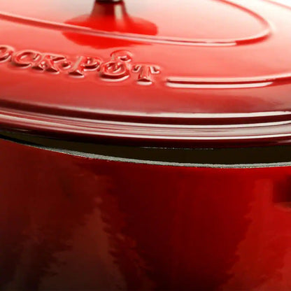 Artisan 7 Qt. Oval Cast Iron Nonstick Dutch Oven in Scarlet Red with Lid
