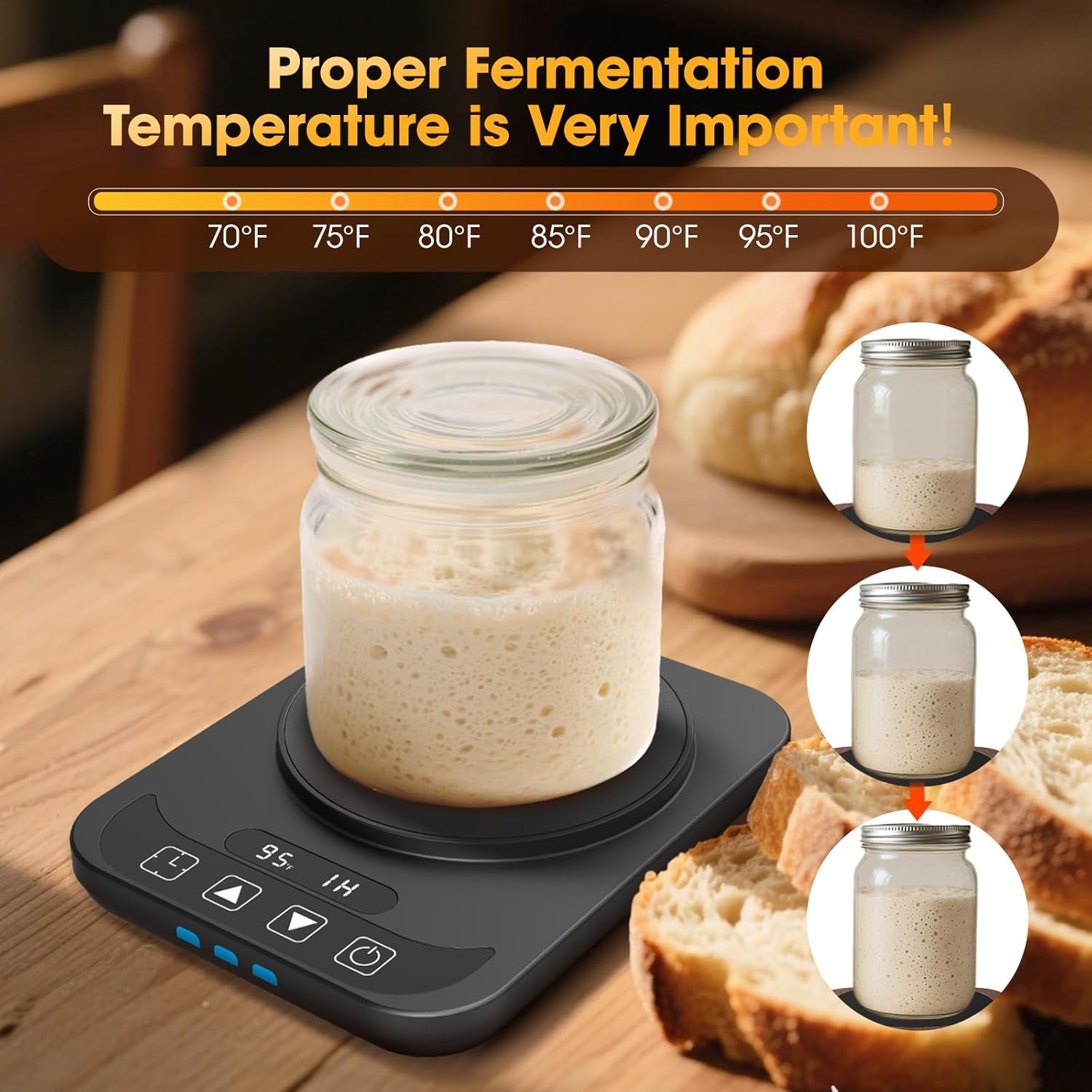 Elevate Your Baking with the MQUPIN Sourdough Starter Warmer - Precision Temperature Control, 12-Hour Timer & Durable Design in Sleek Black
