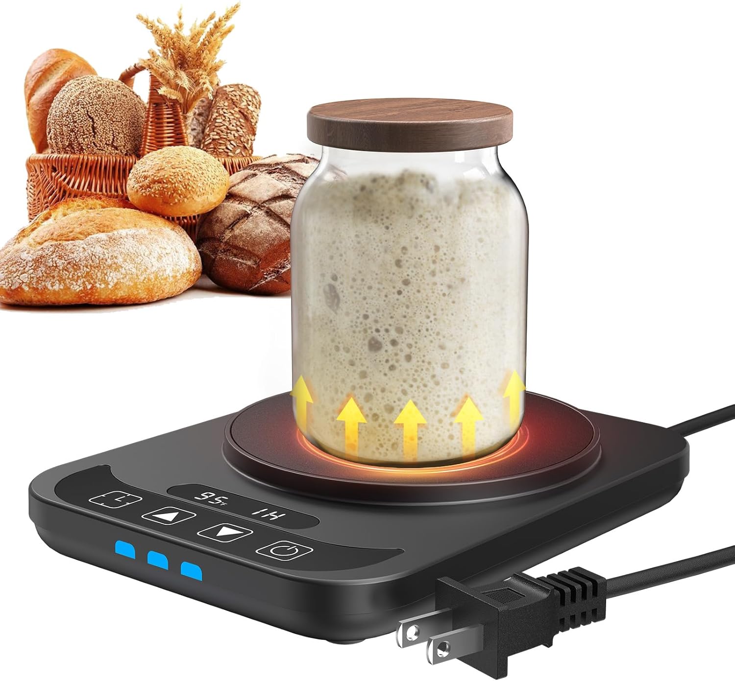 Elevate Your Baking with the MQUPIN Sourdough Starter Warmer - Precision Temperature Control, 12-Hour Timer & Durable Design in Sleek Black