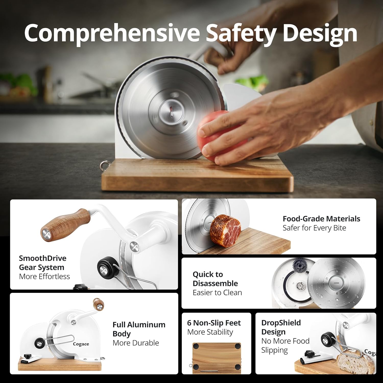 Revolutionary Foldable Bread Slicer: Effortless Manual Cutting with Adjustable Thickness and Dual German Stainless Steel Blades