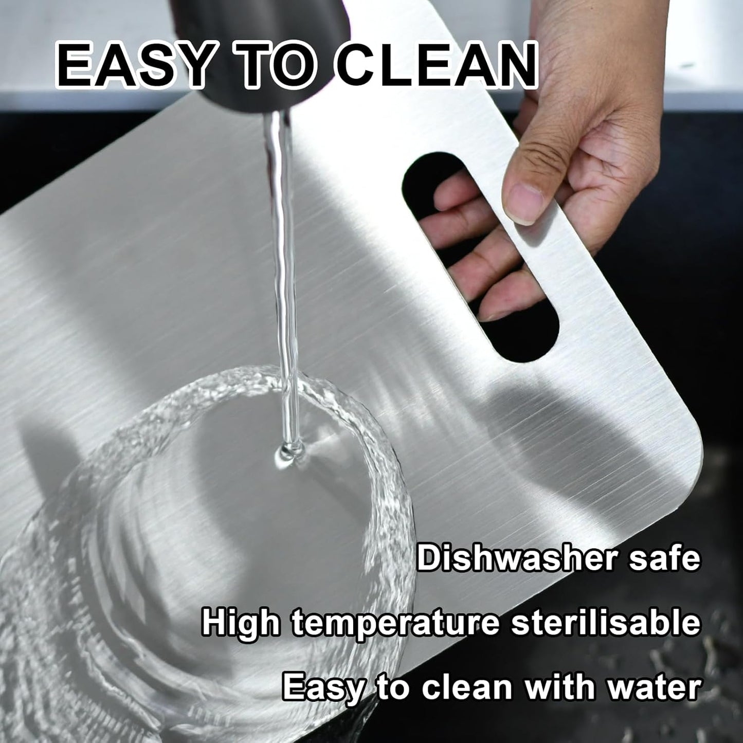Upgrade Your Kitchen with 3-Piece Premium Stainless Steel Cutting Board Set - Double-Sided, Lightweight & Durable!