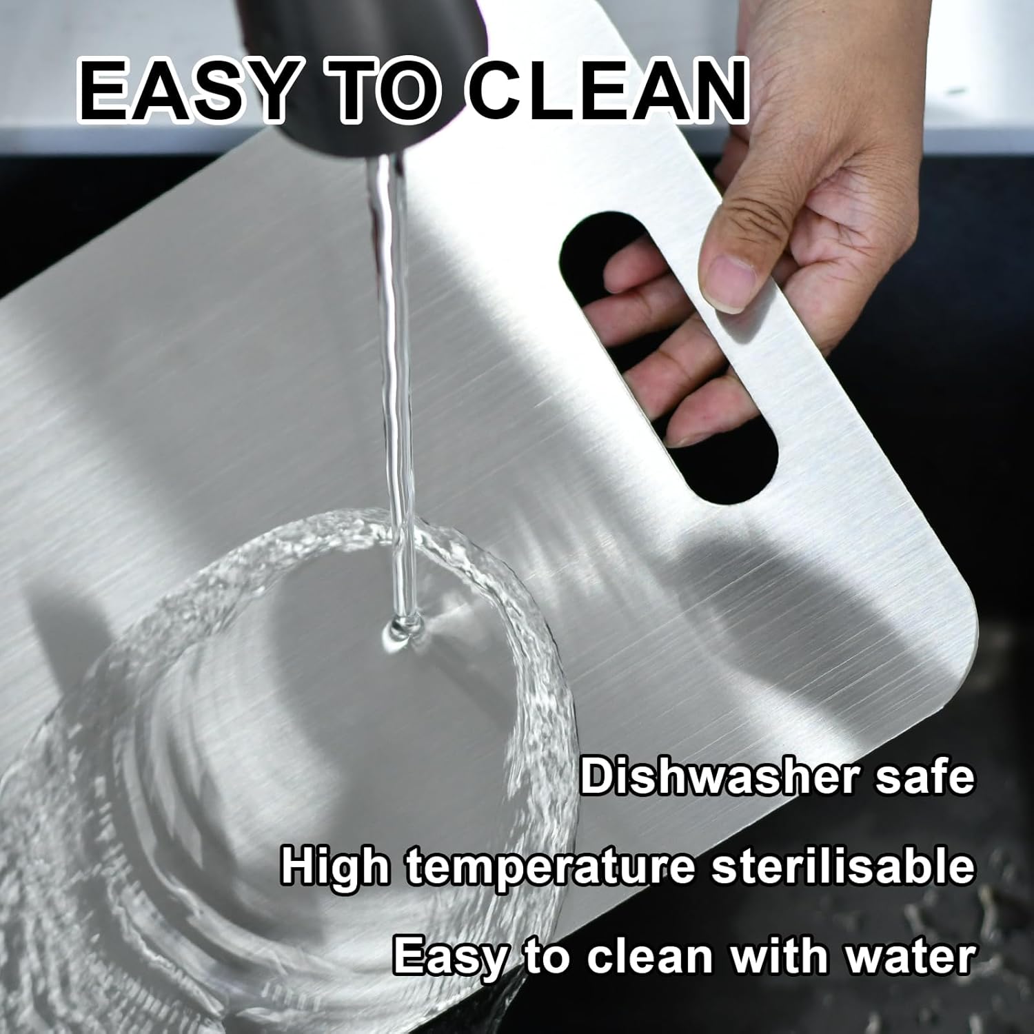 Upgrade Your Kitchen with 3-Piece Premium Stainless Steel Cutting Board Set - Double-Sided, Lightweight & Durable!