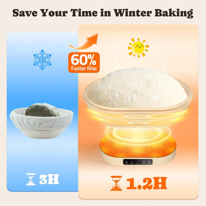 Revolutionize Your Baking with the 2L Electric Thermostatic Silicone Oval Proofing Basket - Perfect for Sourdough, Dough Rising, and More!