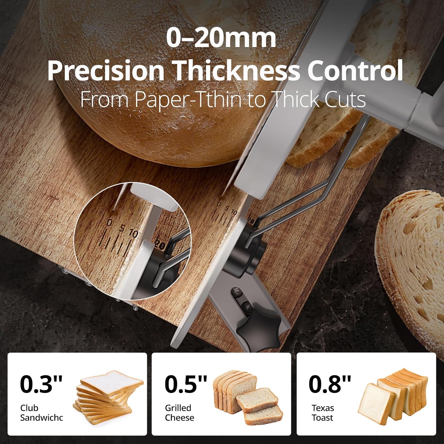 Revolutionary Foldable Bread Slicer: Effortless Manual Cutting with Adjustable Thickness and Dual German Stainless Steel Blades