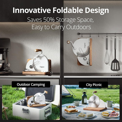 Revolutionary Foldable Bread Slicer: Effortless Manual Cutting with Adjustable Thickness and Dual German Stainless Steel Blades
