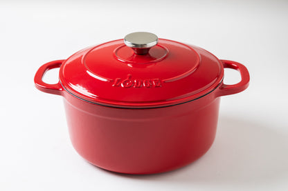Cast Iron 5.5Qt Red Enameled Dutch Oven