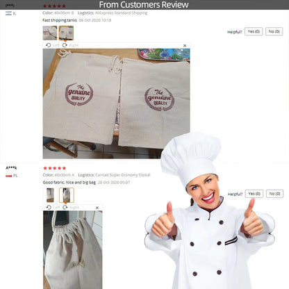 Linen Bread Bags,Reusable Drawstring Bag for Loaf, Homemade Artisan Bread Storage Bag,Linen Bread Bags for Baguette