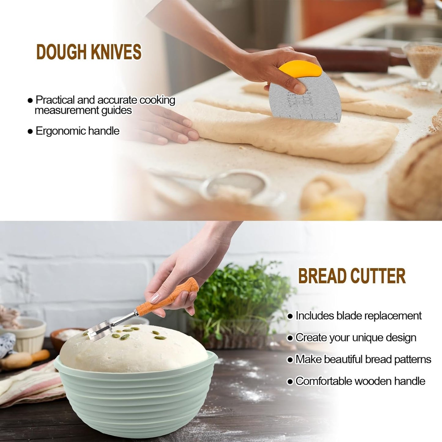 Silicone Banneton Bread Proofing Basket Oval, Sourdough Starter Kit, Bread Makin