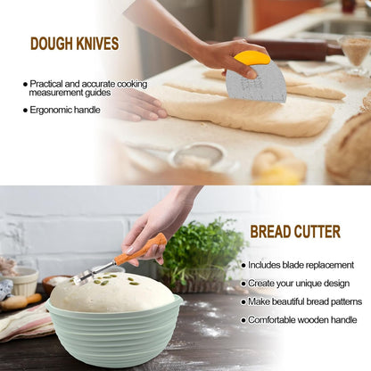 Silicone Banneton Bread Proofing Basket Oval, Sourdough Starter Kit, Bread Makin