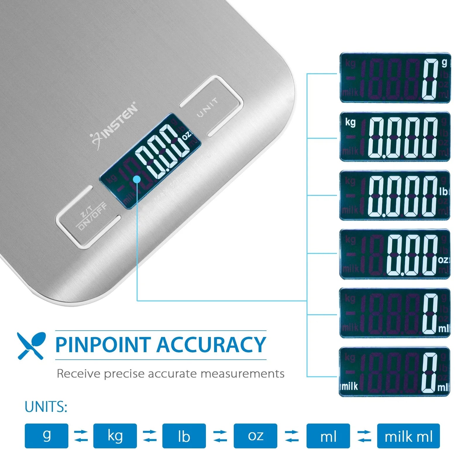 Digital Kitchen Scale , 1-5000G, Silver