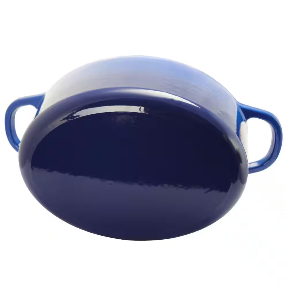 Artisan 7 Qt. Oval Cast Iron Nonstick Dutch Oven in Sapphire Blue with Lid